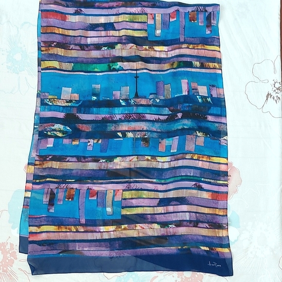 Anu Raina Toronto Skyline silk scarf - Picture 7 of 8